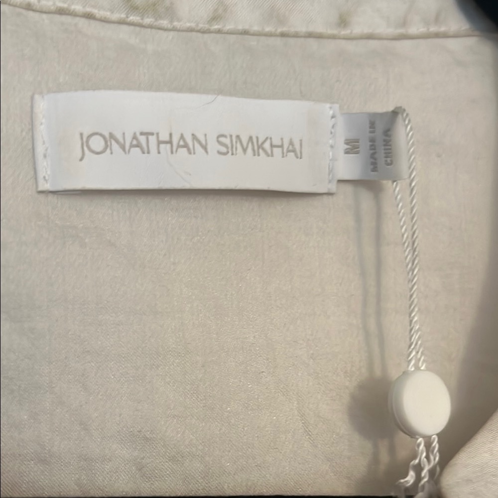 Jonathan Simkhai Elegant White Ruffle Sleeve Top Size Medium - Picture 4 of 4